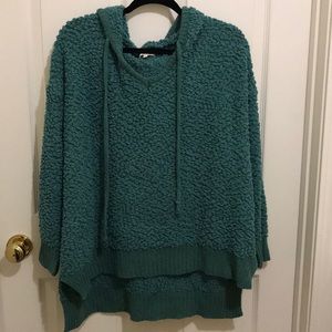 Teal blue popcorn hoodie